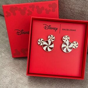 Disney Peppermint Mickey Earrings - Red and White